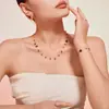 Conjunto de Joyería de Collar y Pulsera de Acero Inoxidable Color Natural con Piedras Naturales Estilo Bohemio Transfronterizo Nuevo Irregular para Mujer