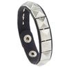 Pulsera de pareja con remaches cuadrados de plata con explosiones europeas y americanas, pulsera de cuero con hebilla de aleación para hombres, directa de fábrica