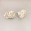 Nuevos Pendientes Vintage Versátiles para Mujer, Chapados en Oro Cobre con Línea Hueca Envuelta, Personalizados con Aguja de Plata 925