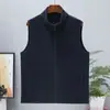 Colete para Homens e Mulheres no Outono e Inverno Quente Colete de Lã Polar Colete para Uso Externo para Jovens e Adultos de Meia-Idade Colete Jaqueta de Lã Sem Mangas Tamanho Grande