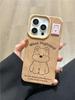 Capa de celular Cute Line West Highland Dog iphone16promax Apple 14 15 Couro marrom 13 Resistente a quedas