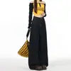 Jeans de Pierna Ancha Negros y Dorados para Mujer 2026 Tendencia Versátil Nuevo Estilo Primavera y Otoño Cintura Alta Holgados Rectos Pantalones de Largo Completo