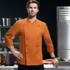 Roupa de Trabalho para Chef Estilo Stretch Outono e Inverno Manga Longa Hotel Restaurante Ocidental Cozinha dos Fundos Roupa de Trabalho para Confeiteiro para Homens
