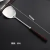 Espátula Cucharón de Acero Inoxidable Espátula Engrosada Cuchara para Sopa Mango de Madera de Nogal Utensilios de Cocina Antiescaldado para el Hogar Cuchara Ranurada Set de Espátula y Cuchara