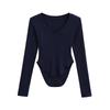 Blusa Spice girl cintura T ~ slim gola coração pêssego fitness segunda pele feminina 25 primavera e verão Europa e Estados Unidos sexy arco slim manga longa
