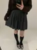 Falda de punto plisada línea A, estilo otoño/invierno para mujer