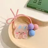 Elásticos de cabelo infantis, tiaras de desenho animado, faixas de cabelo de urso fofo, acessórios de cabelo para rabo de cavalo de meninas, anéis de cabelo e enfeites de cabelo para meninas pequenas