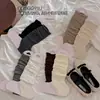 Polainas finas de lana para mujer, color liso, estilo otoño, efecto adelgazante, inspiradas en el ballet, con bordes enrollados, perfectas con mocasines, calcetines hasta la pantorrilla
