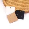 5x 5cm Cartão de Papel Kraft Liso para Brincos Cartão para Brincos Embalagem de Papelão Preto para Joias 100 Logo Hot Stamping
