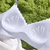 Sujetador floral de lunares para niña con relleno de gelatina, anti-caída, copa fija, realza y soporta los senos laterales, sujetador fino sin costuras