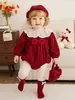 Conjunto de Primavera para Bebé Estilo Coreano Mameluco de Manga Larga para Niñas, Mameluco de Encaje Formal de Moda para Recién Nacidos