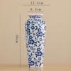Jarrón de porcelana azul y blanca de la época medieval de Shumen con flores secas, adornos florales para la sala de estar y el comedor, decoración con un toque moderno.