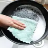 Paño de Limpieza de Color Sólido Estampado de Doble Cara Altamente Absorbente, Libre de Pelusa, Libre de Aceite, Toalla de Cocina de Coral Fleece, Doble Uso para Limpieza en Seco y Húmedo