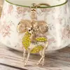 Llavero de Antílope de Tíbet Modelo Nuevo Transfronterizo con Incrustaciones de Diamante, Colgante Creativo de Animal Pequeño para Bolsa, Anillo de Llavero para Coche
