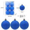 Nueva bola de Navidad al por mayor transfronteriza color macarrón bola agrietada accesorios de decoración para árbol de Navidad 6cm 8cm Paquete de 6