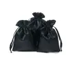 Bolsa de Cetim com Cordão Transfronteiriça com Toque de Luxo, Imitação de Joia Cetim de Seda Armazenamento de Peruca Bolsa de Cetim com Cordão