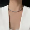 Collar de perlas de agua dulce con diseño de nicho coreano para mujer, colgante de perla barroca cuadrada de forma especial, cadena de clavícula para mujer
