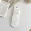 Calcetines con Borde de Doble Volante para Mujer, Calcetines de Media Pantorrilla, Calcetines de Algodón para Todas las Estaciones, Calcetines Holgados de Color Sólido Estilo Ins, Calcetines de Encaje Versátiles para Mujer
