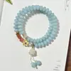Pulsera Taro Púrpura Degradado Bodhi Natural Cuentas Ábaco Hombres y Mujeres Doble Círculo Cuentas de Loto Cuentas de Rosario Venta al por Mayor