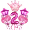 Set de Globos Digitales de Corona Transfronterizos en Varias Formas para Decoración Temática de Fiesta de Primer Cumpleaños Infantil Globos de Papel de Aluminio