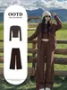 Conjunto de tres piezas holgado y versátil para mujer, nuevo estilo coreano otoño 2026, sensación casual y relajada, cárdigan con capucha, sudadera casual de manga larga