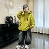 Jaqueta de Trabalho com Capuz para Meninos Primavera/Outono Estilo Outdoor Solto Casaco para Meninos Bolso Múltiplo Top Casual da Moda Outono