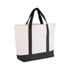 Bolso de Lona Empalmado Amazon Transfronterizo Fondo de Una Pieza Empalmado Color Sólido Negro y Blanco Rojo Azul Verde Bolso de Lona de Moda Moderna