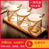 Suministros de Cocina al por Mayor Juego de Botellas de Bambú para Condimentos Frascos de Vidrio con Tapas y Cucharas Frascos para Condimentos Juego de Tres Piezas Almacenamiento Sellado