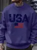 Tamanho Europeu Transfronteiriço Estampa Retrô Americana Pulôver Masculino High Street Moda Moletom de Lã para Outono