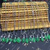 Colgante de jade malayo al por mayor, colgante de calcedonia verde de Taiwán con incrustaciones de jade, collar de jade con incrustaciones de oro, lista de segundos, pequeño regalo