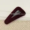 Grampo de Cabelo Triangular de Tecido Vermelho Escuro, Presilha Retangular Versátil Retro, Grampo Elegante para Franja, Grampo para a Parte de Trás da Cabeça