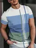 Camiseta de Manga Corta a Rayas con Bloques de Color de Verano para Hombre Cross-Border 2026 Estilo Europeo y Americano Bloques de Color Casual Top de Cuello Redondo Venta al por Mayor en Stock