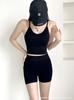 Comércio Exterior Sutiã Esportivo Francês Sem Costura, Lindo Conjunto de Shorts Colete, Vazado com Bojo no Peito, Conjunto de Shorts Boxer para Yoga Fitness