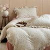 Estilo coreano Um algodão puro gaze de dupla camada rosa floral babados estilo princesa dupla capa de colcha 200x230 conjunto de quatro peças