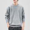 Suéter de punto con cuello redondo Lyocell Tencel para hombre, temporada de otoño e invierno, engrosado, holgado, de manga larga, cálida camiseta básica