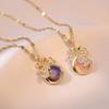 Colar Feminino Nicho Celebridade da Internet Bolsa de Dinheiro Corrente Clavicular Estilo Minimalista Bolsa da Sorte Olho de Gato Estilo Japonês e Coreano Acessório Pingente Cobre