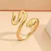 Anillo de Acero de Titanio Anillo de Serpiente Retro Europeo y Americano Anillo Ajustable para Mujer Hip-hop Anillo Realista con Forma de Serpiente para Dedo Índice Transfronterizo Nuevo