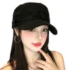 Chapéu de Cavaleiro Retro Estilo Coreano Jeans Preto Topo Plano Moda Verão Feminina Versátil Circunferência da Cabeça Grande Proteção Solar Bico de Pato Boina
