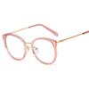 95559 gafas nuevas transfronterizas anti luz azul marco redondo tr90 gafas planas marco de patilla de resorte cómodo para mujer gafas para miopía