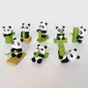 Fofo Bambu Panda Pvc Pequenos Enfeites Carro Desenho Animado Pequenos Enfeites Decorações de Mesa Boneca DIY Presentes