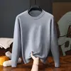 Suéter de punto para hombre, liso, cuello redondo, tipo jersey, para otoño e invierno, adecuado como capa interior o prenda superior cálida, disponible para envío directo transfronterizo