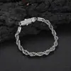 Pulsera de Acero Inoxidable con Hebilla de Diamantes de 6 mm Amazon Cross-Border Joyería de Acero de Titanio Cadena Twist Oro de 18K Accesorios de Pulsera para Hombre