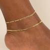 Joyería de Moda Transfronteriza Europea y Americana Cadena Cubana de Metal Apilada Metal para el Pie para Mujer Simple Combinable Figaro para el Pie