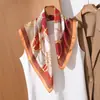 Lenço de Seda Elegante Estampado Estilo Coreano para Mulheres, Novo Modelo de Primavera, Adequado para Combinar com Camisas Profissionais, Lenço de Proteção para o Pescoço, Lenço Quadrado Pequeno Versátil de Alta Qualidade