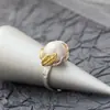 Set Mayorista de Joyería de Plata Nafoge con Perla de Agua Dulce Natural Anillo de Plata Ambiente de Moda Anillo de Flor de Plata 925 para Mujer