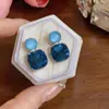 Brincos Quadrados com Pingente Cravejados de Diamantes Agulha de Prata, Luxo Leve, Moda de Alta Qualidade, Brincos Simples, Joias de Orelha Exquisite Versáteis para o Dia a Dia para Mulheres