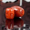 Ágata Nanhong Cuentas Sueltas Fuego de Caqui Rojo Natural Ágata Nanhong Cuentas para Cintura Par de Cuentas Lezi Nanhong Cuentas de Barril