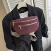 2025 Zíper Outono e Inverno Marrom Coreano Casual Retrô Textura de Commuter Bolsa de Cintura Feminina Carteira Bolsa de Peito Commuter de Negócios