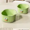 Bonito Cuenco de Frutas de Nuevo Estilo, Exquisito Diseño de Estrella Dopamina, Cesta Doble con Drenaje para Uso Doméstico, Lavabo para Verduras para Sala de Estar y Cocina