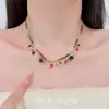 Colar de Franja com Contas de Dopamina, Pulseira Exquisita Versátil de Verão, Acessório de Corrente para Clavícula Estilo Boêmio Suave de Alta Qualidade